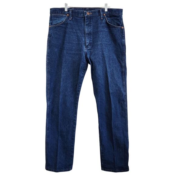 Wrangler Cowboy Cut Orginal Fit Jeans Mid Rise Stonewashed Blue Denim Size 37x34 - Picture 1 of 5